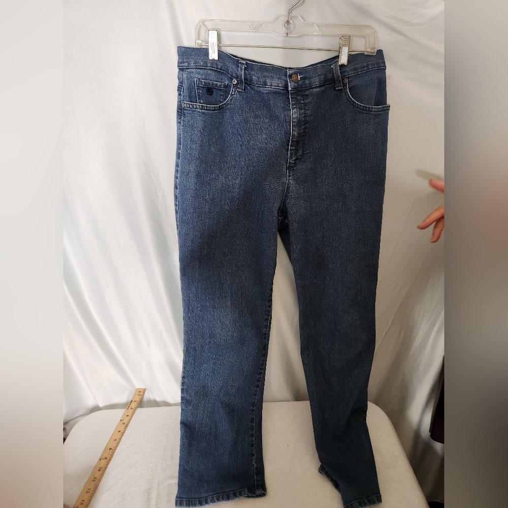 Gloria Vanderbilt Amanda Straight Jeans Womens  Blue High Rise Stretch - 16 - Picture 3 of 14